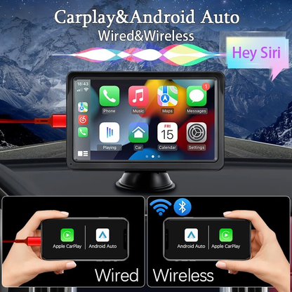 7inch Portable Touch Screen CarPlay System Supports both Android Auto and Apple CarPlay