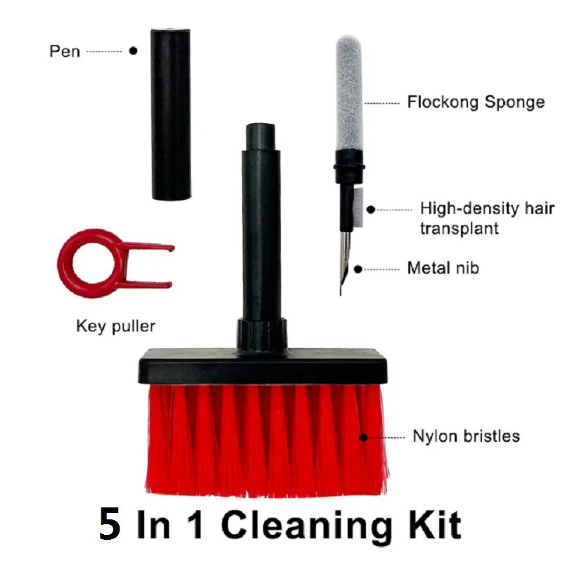 5 in 1 Keyboard Cleaning Brush Kit with Keycap Puller