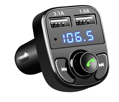 Dual USB Fast Charger FM Transmitter Bluetooth-Compatible