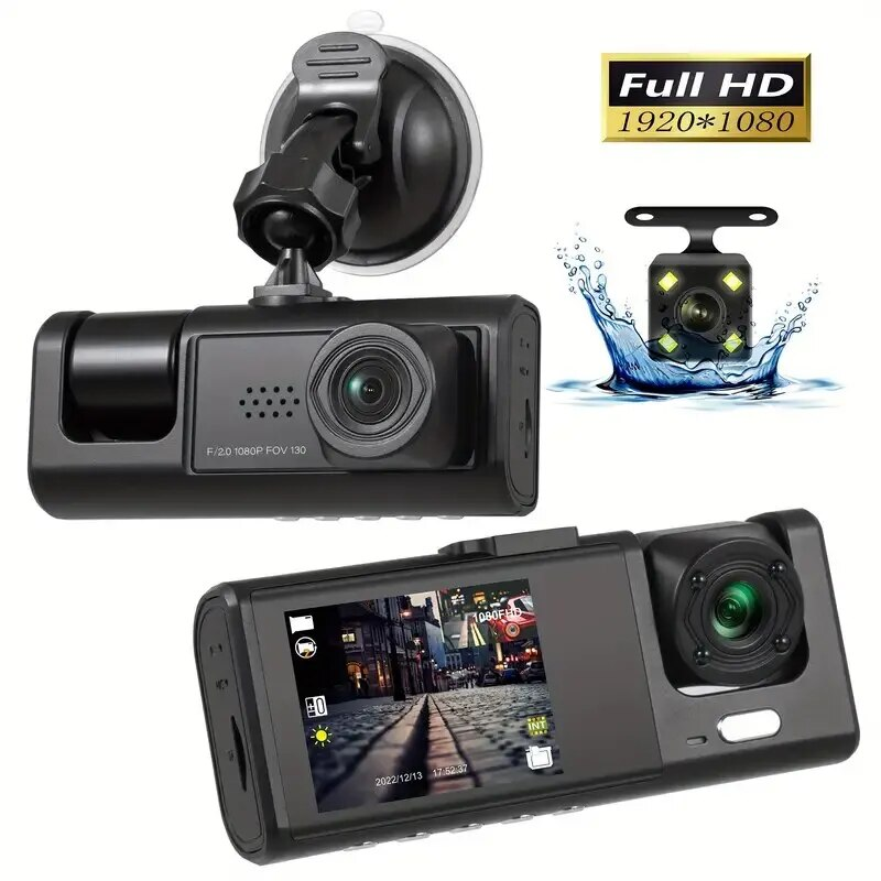 3 Channel Car HD 1080p Dashcam