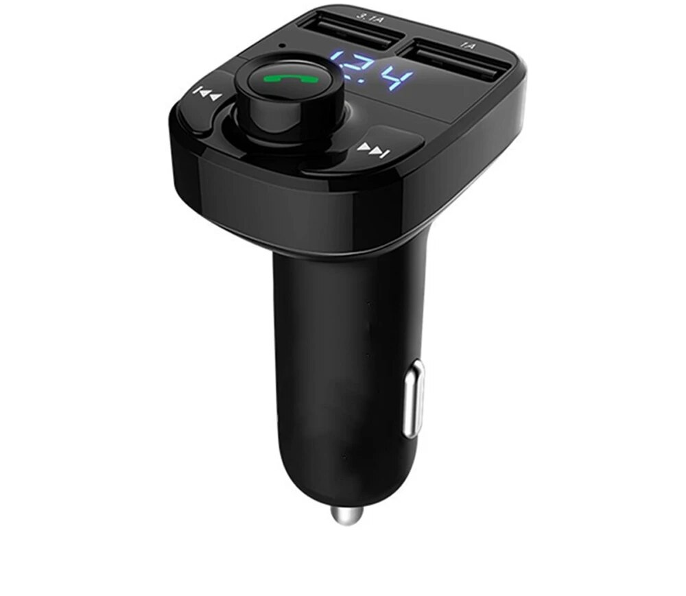 Dual USB Fast Charger FM Transmitter Bluetooth-Compatible