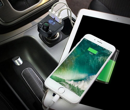 Dual USB Fast Charger FM Transmitter Bluetooth-Compatible